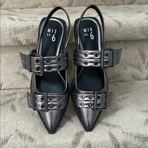 Mix No. 6 Black Flats with Intricate Cut-Out Design